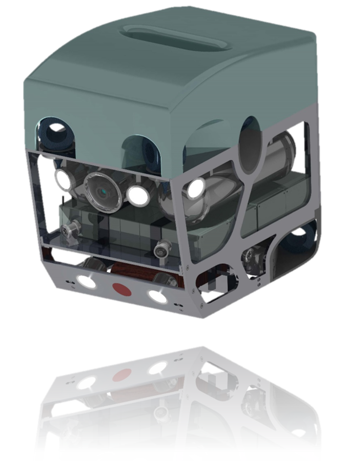 mirrored image of ROUV Tortuga
